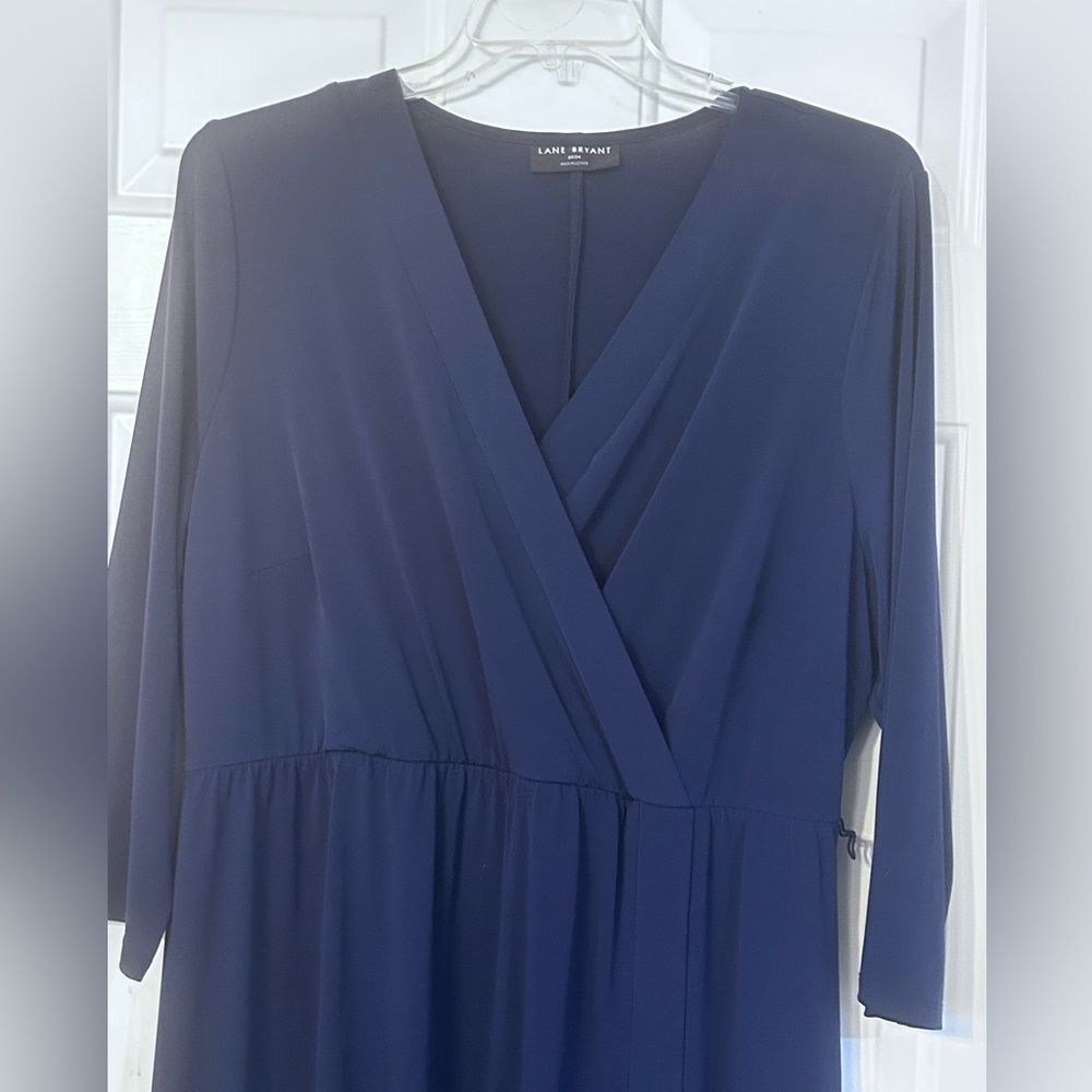 Navy blue Lane Bryant faux wrap dress, size 22/24. - Picture 2 of 6